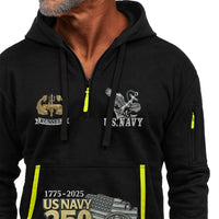 Personalized US Navy Quater Zip Hoodie KAQZ06