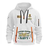 Personalized US Navy Quater Zip Hoodie KAQZ07