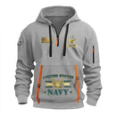 Personalized US Navy Quater Zip Hoodie KAQZ07