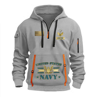Personalized US Navy Quater Zip Hoodie KAQZ07