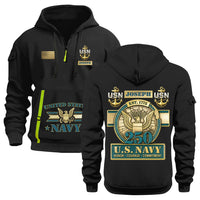 Personalized US Navy Quater Zip Hoodie KAQZ07