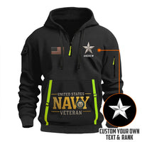 Personalized US Navy Quater Zip Hoodie KAQZ08