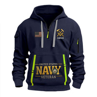Personalized US Navy Quater Zip Hoodie KAQZ08