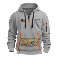 Personalized US Navy Quater Zip Hoodie KAQZ08