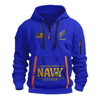 Personalized US Navy Quater Zip Hoodie KAQZ08