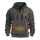 Personalized US Navy Quater Zip Hoodie KAQZ08