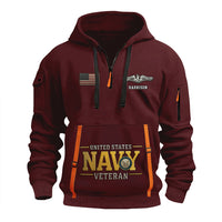 Personalized US Navy Quater Zip Hoodie KAQZ08