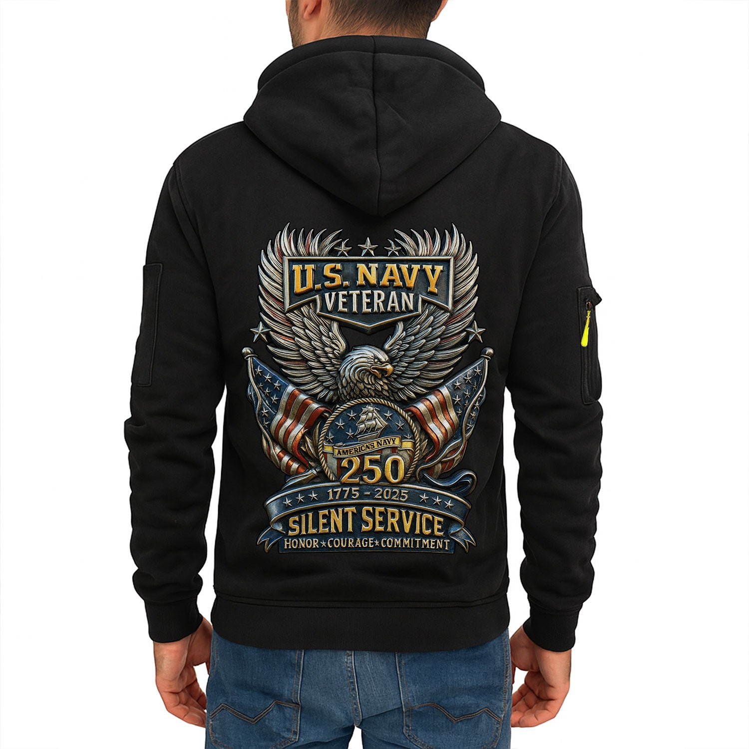 Personalized US Navy Quater Zip Hoodie KAQZ08