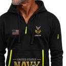 Personalized US Navy Quater Zip Hoodie KAQZ08
