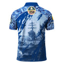 US Navy 250th Anniversary Polo Shirt – Digital Camo Design with Custom Rank