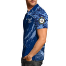 US Navy 250th Anniversary Polo Shirt – Digital Camo Design with Custom Rank