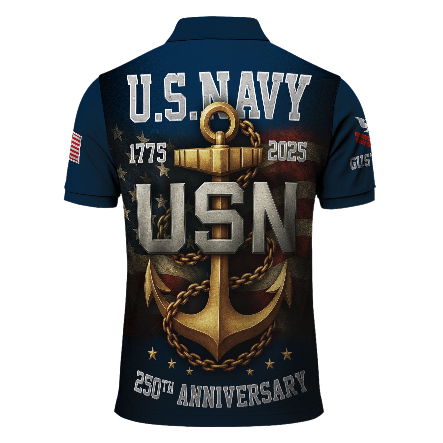 US Navy Polo Shirt – Eagle Seal & “Non Sibi Sed Patriae” Custom Rank