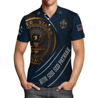 US Navy Polo Shirt – Eagle Seal & “Non Sibi Sed Patriae” Custom Rank