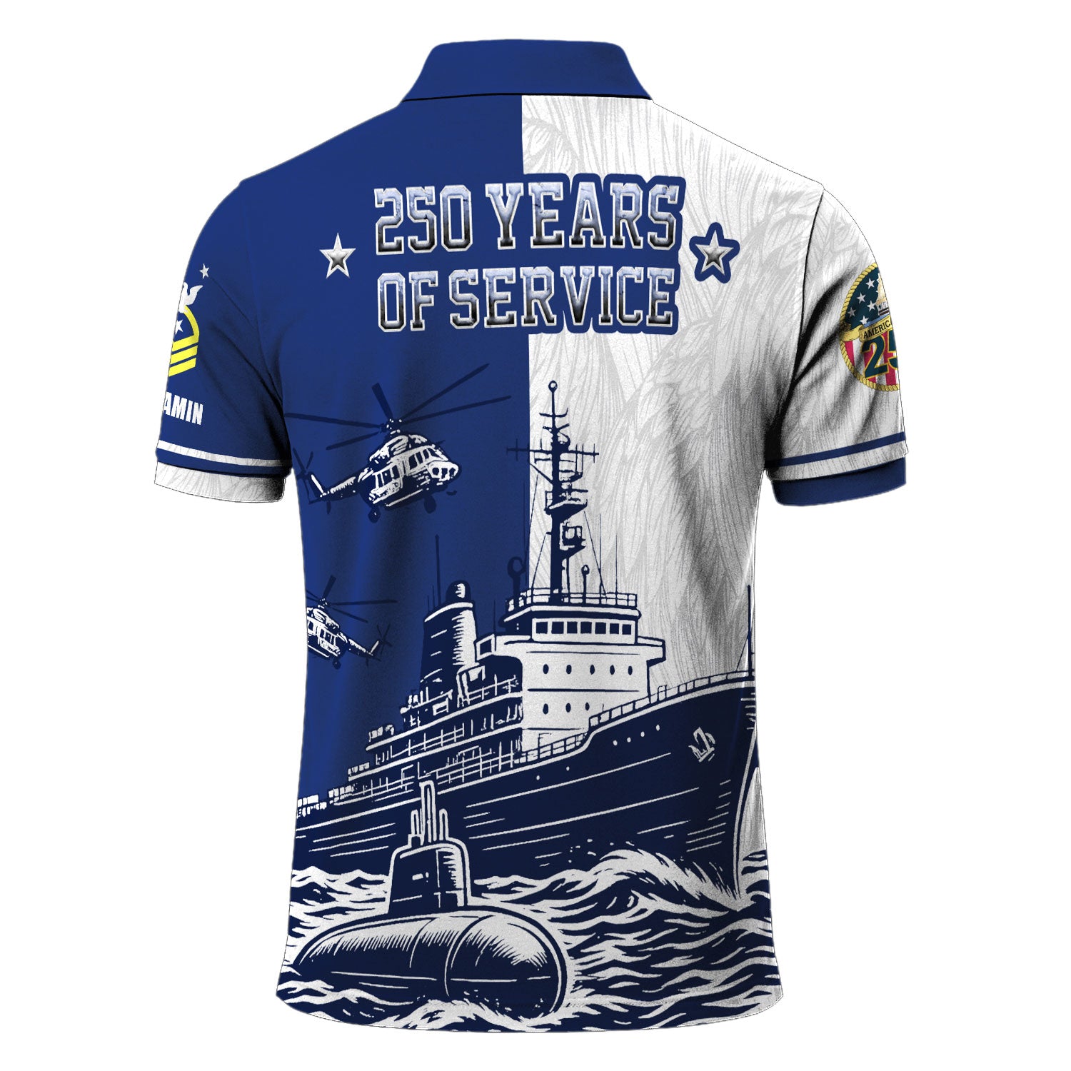 US Navy 250th Anniversary Polo Shirt – Warship & Submarine Tribute Polo Shirt