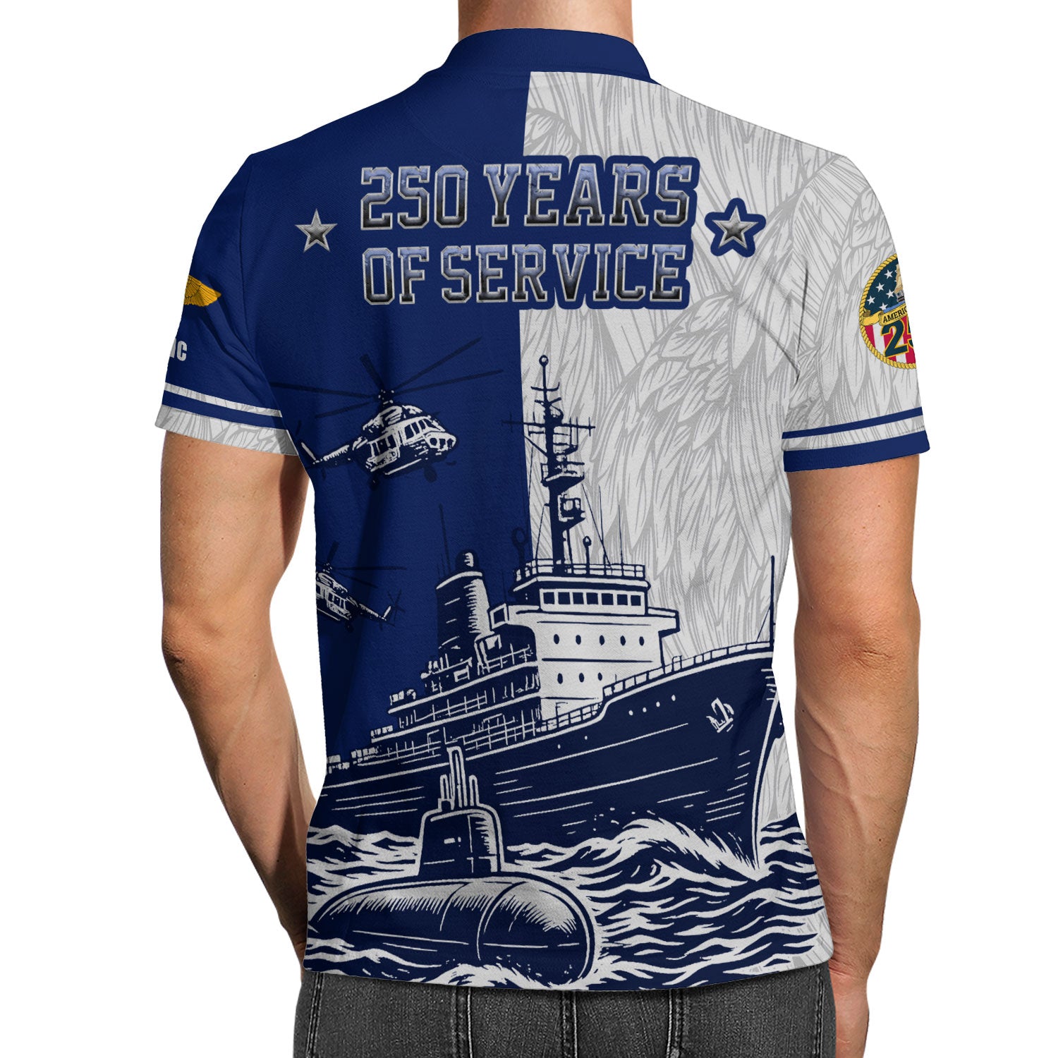 US Navy 250th Anniversary Polo Shirt – Warship & Submarine Tribute Polo Shirt