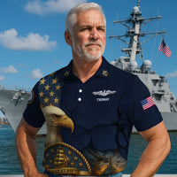 US Navy 250th Anniversary Polo Shirt – Eagle & Ship Crest Custom Tribute