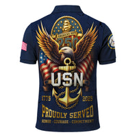 US Navy 250th Anniversary Polo Shirt – Eagle & Ship Crest Custom Tribute