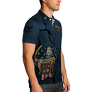 US Navy 250th Anniversary Polo Shirt – Cracked Stone Effect with Custom Rank
