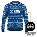 Personalized US Navy Christmas Ugly Sweater UST013