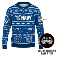 Personalized US Navy Christmas Ugly Sweater UST013