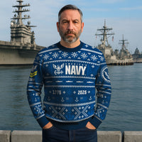 Personalized US Navy Christmas Ugly Sweater UST013