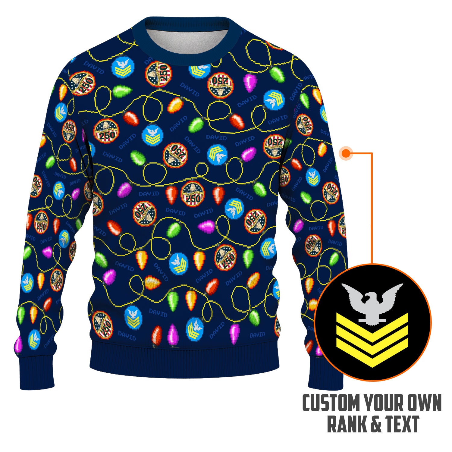 Personalized US Navy Christmas Ugly Sweater UST014
