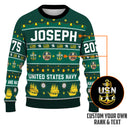 Personalized US Navy Christmas Ugly Sweater UST014