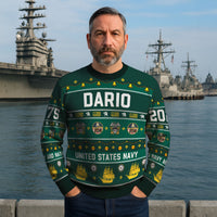 Personalized US Navy Christmas Ugly Sweater UST014