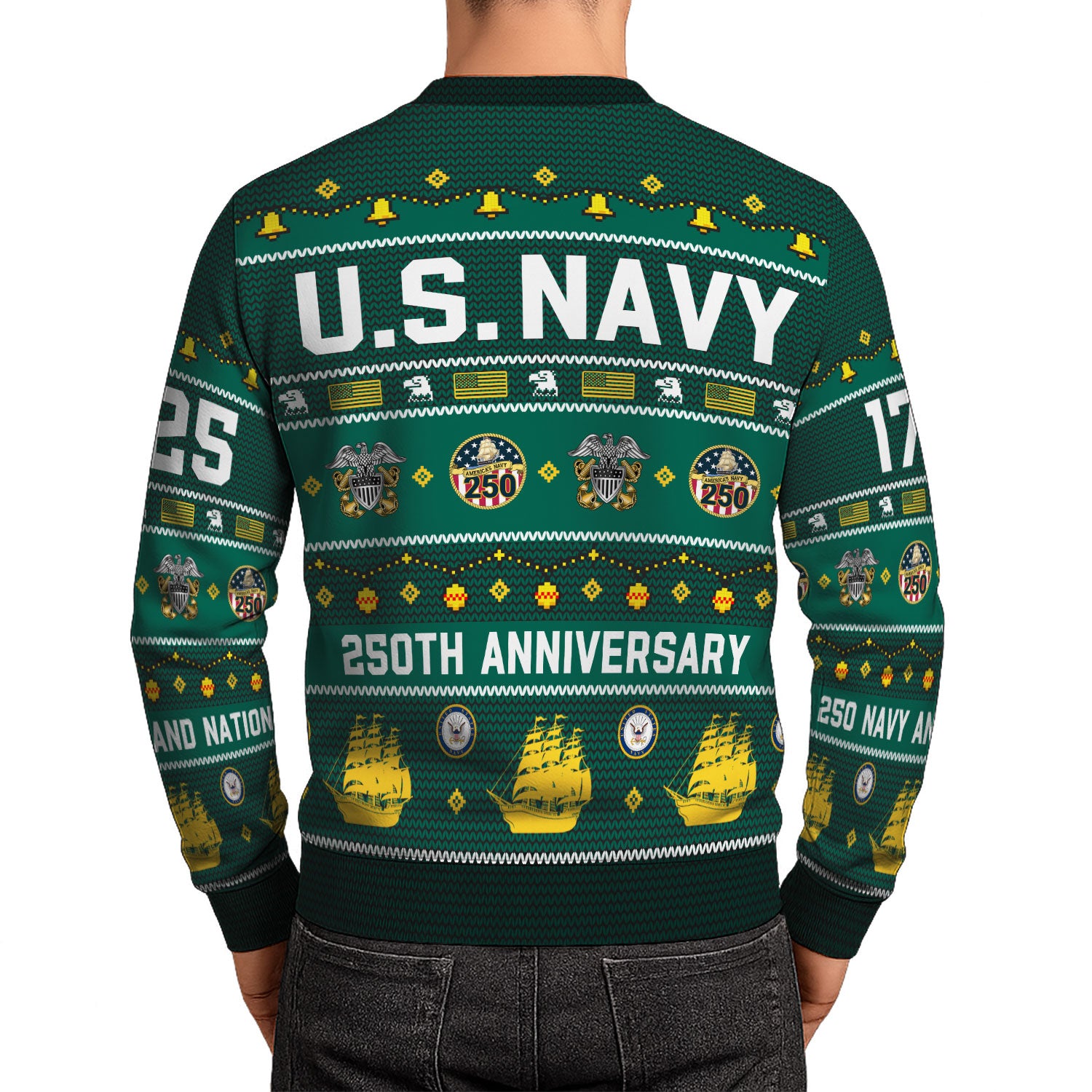 Personalized US Navy Christmas Ugly Sweater UST014