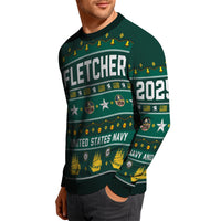 Personalized US Navy Christmas Ugly Sweater UST014