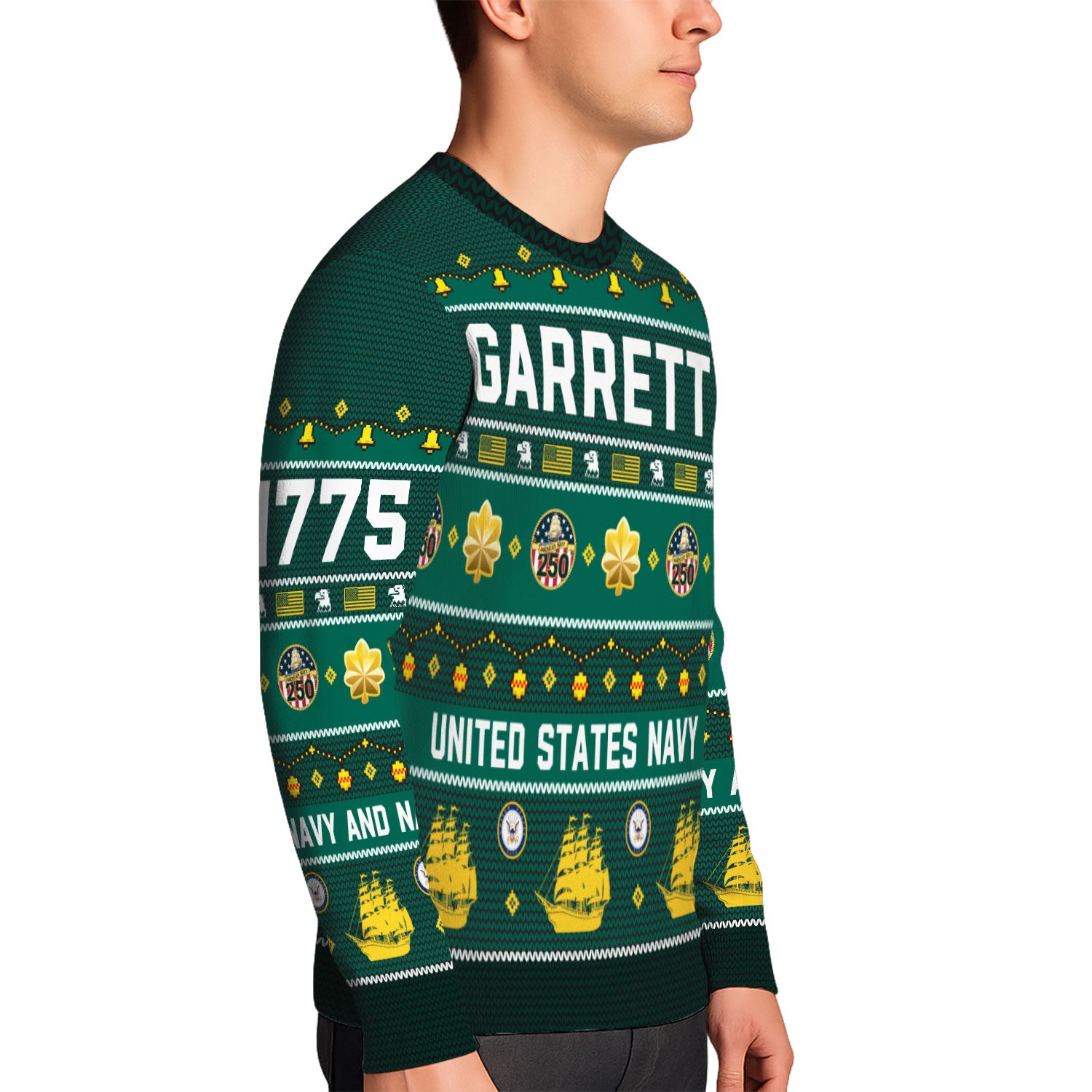 Personalized US Navy Christmas Ugly Sweater UST014