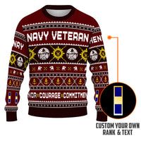 Personalized US Navy Christmas Ugly Sweater UST021