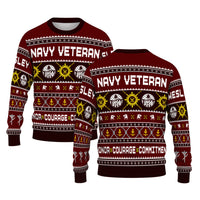 Personalized US Navy Christmas Ugly Sweater UST021