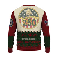 Personalized US Navy Christmas Ugly Sweater UST022