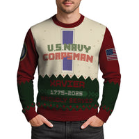 Personalized US Navy Christmas Ugly Sweater UST022
