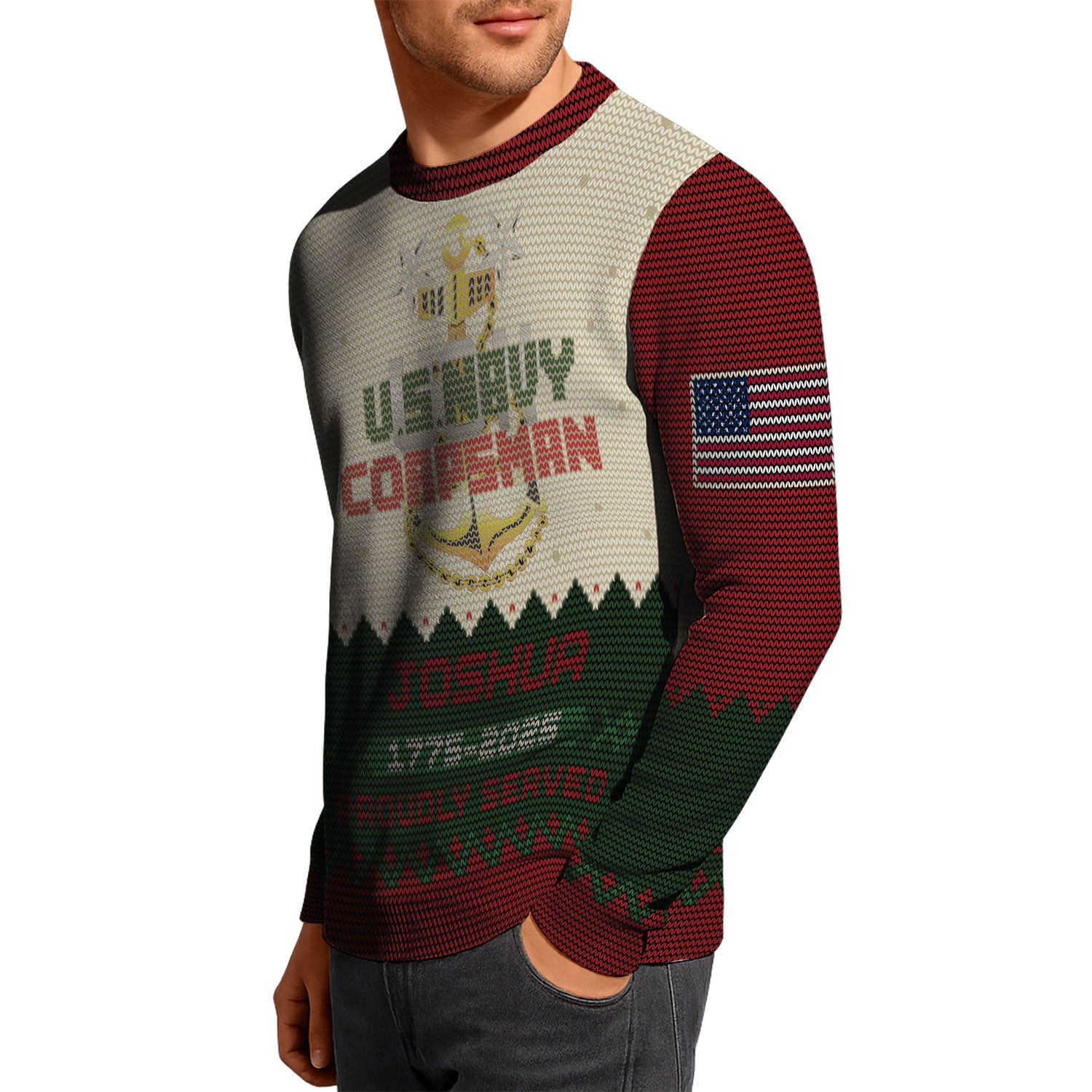 Personalized US Navy Christmas Ugly Sweater UST022