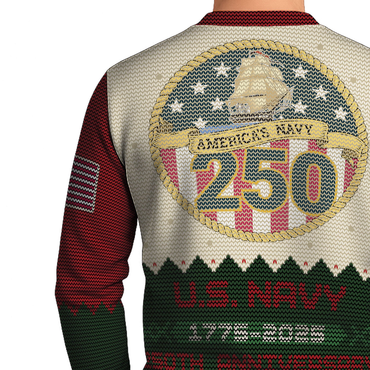 Personalized US Navy Christmas Ugly Sweater UST022