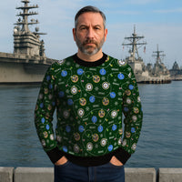 Personalized US Navy Christmas Ugly Sweater KAUST10