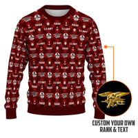 Personalized US Navy Christmas Ugly Sweater KAUST11