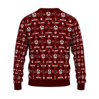 Personalized US Navy Christmas Ugly Sweater KAUST11