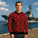Personalized US Navy Christmas Ugly Sweater KAUST12