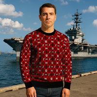 Personalized US Navy Christmas Ugly Sweater KAUST12
