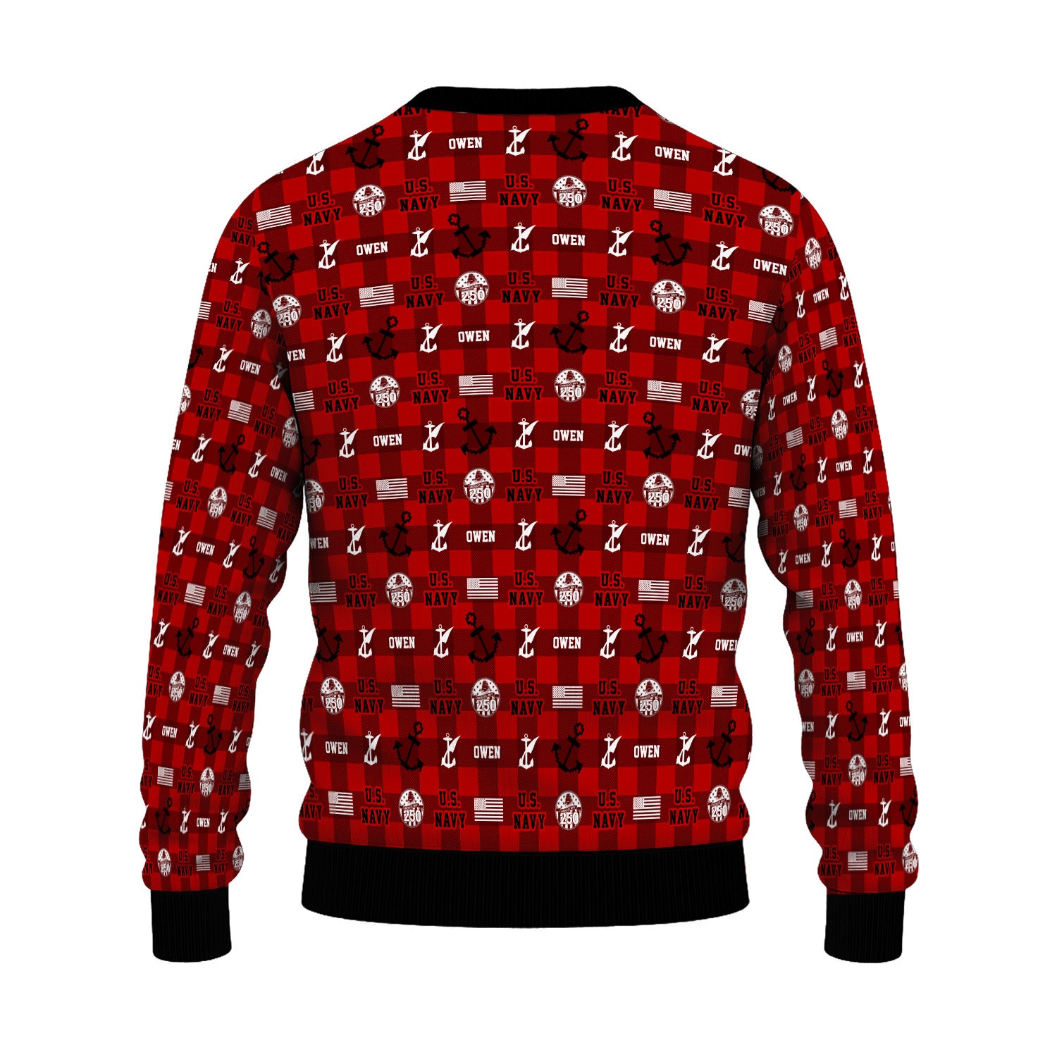 Personalized US Navy Christmas Ugly Sweater KAUST12