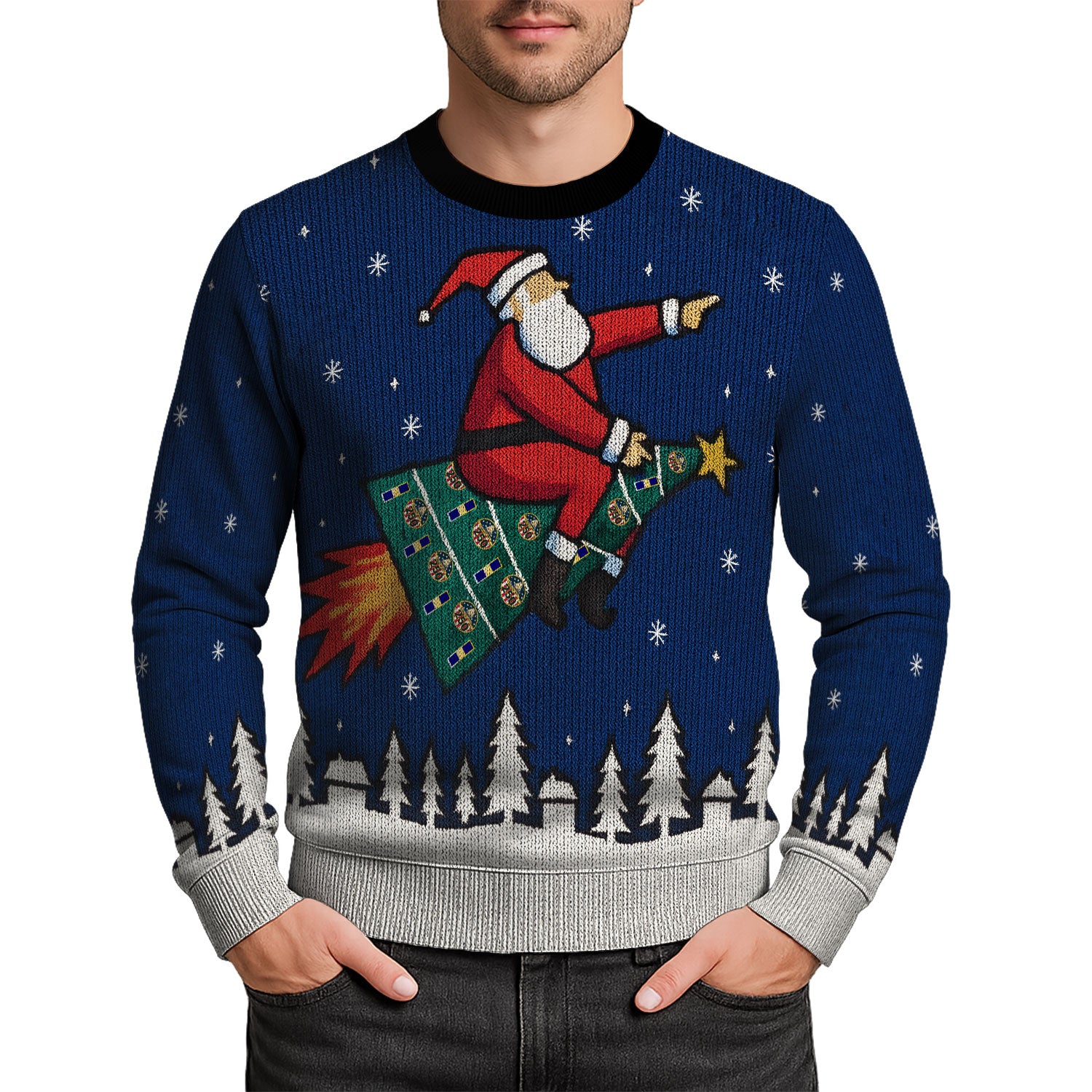 Personalized US Navy Christmas Ugly Sweater KAUST13