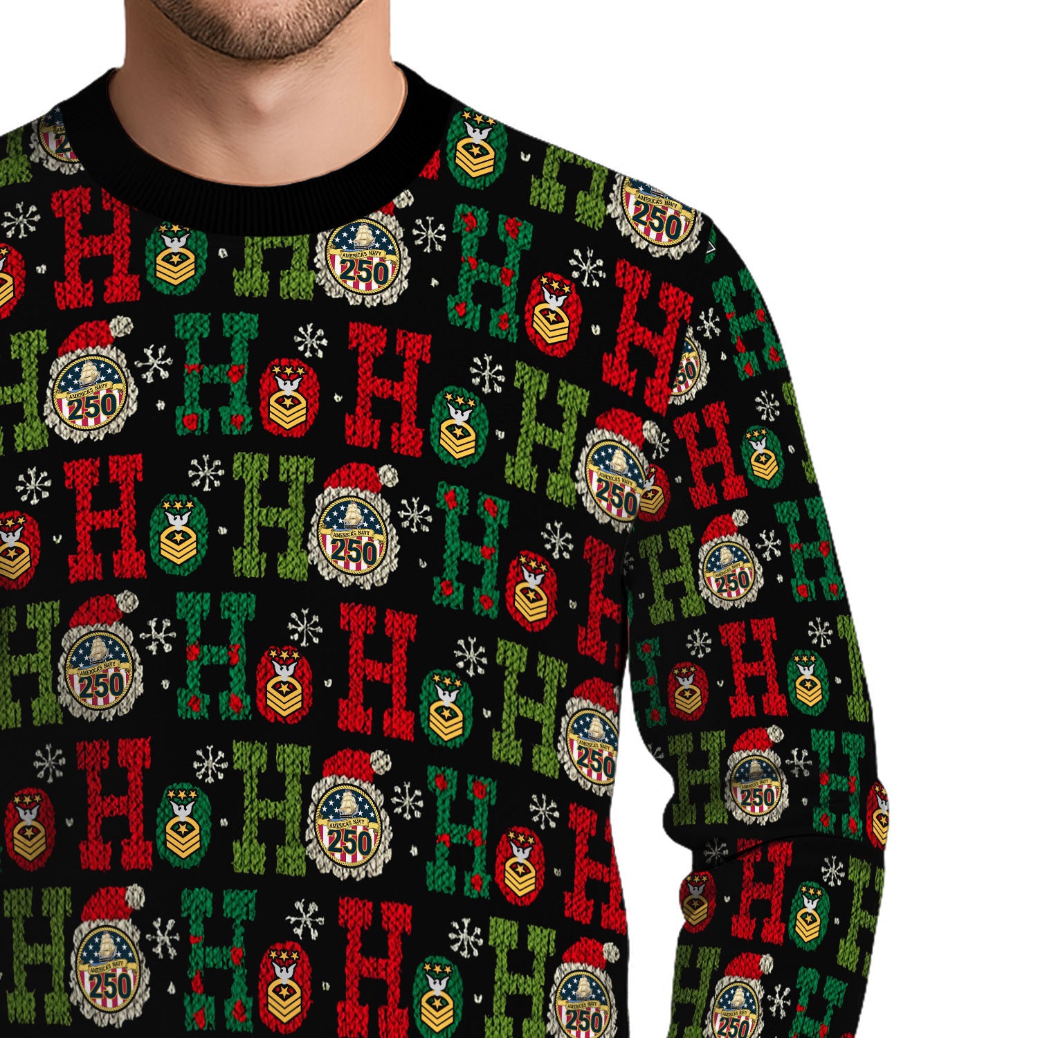 Personalized US Navy Christmas Ugly Sweater KAUST14