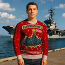 Personalized US Navy Christmas Ugly Sweater KAUST15