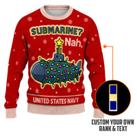 Personalized US Navy Christmas Ugly Sweater KAUST15