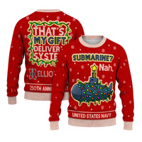 Personalized US Navy Christmas Ugly Sweater KAUST15