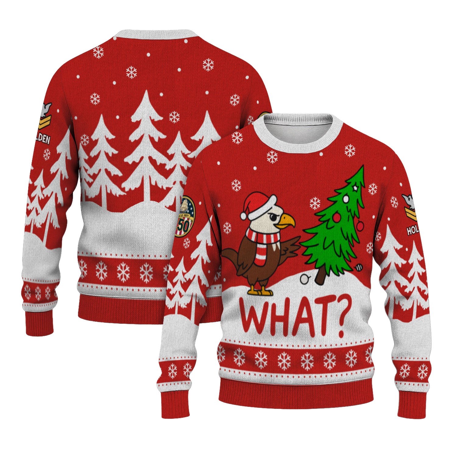 Personalized US Navy Christmas Ugly Sweater KAUST17