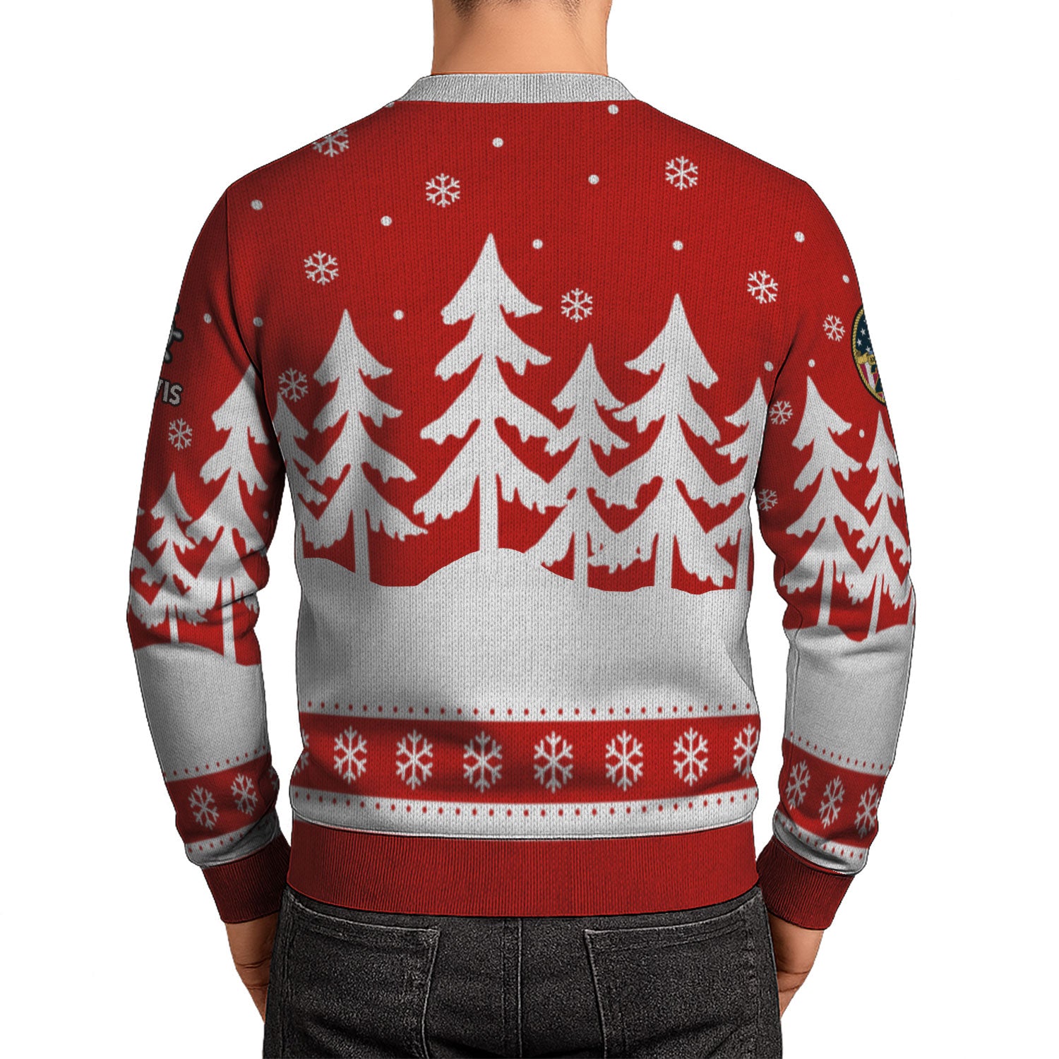 Personalized US Navy Christmas Ugly Sweater KAUST17